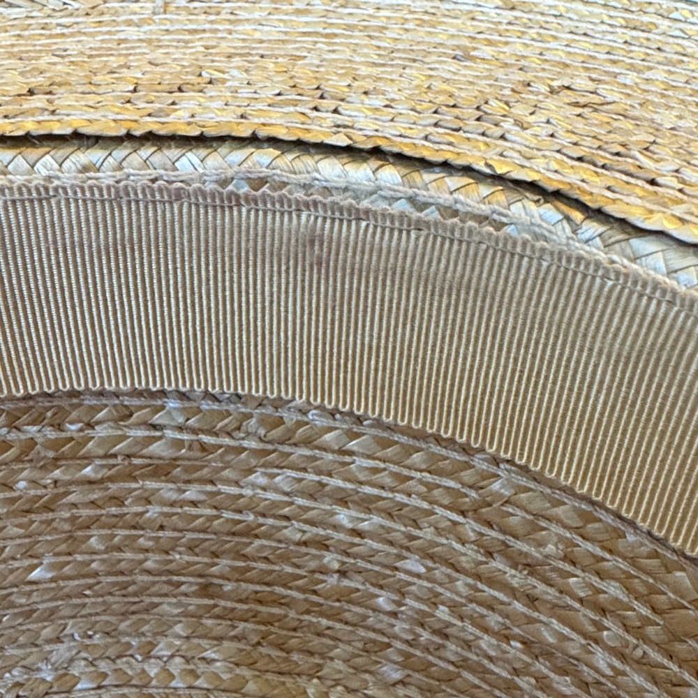 Laura Ashley Natural Straw Sun Hat with Navy Ribbon Trim - Picture 7 of 7
